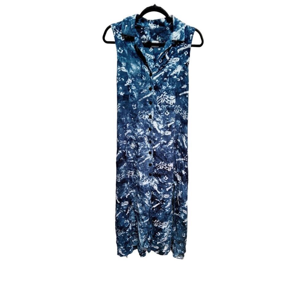 What's The Story Dress Blue Size L Music Theme